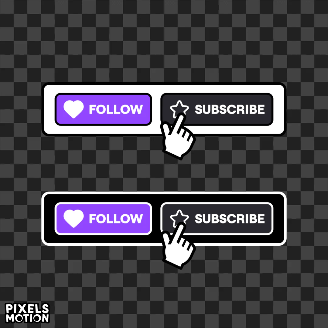 Animated Twitch Follow and Subscribe Button Overlay (Digital Download) - Image 2